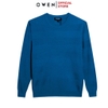 Áo len nam owen ALC241283 màu xanh  dáng suông regular fit cổ 3 phân chất liệu Acrylic