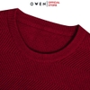 Áo len nam owen ALC241295 màu đỏ vân sọc chìm dáng suông regular fit cổ 3 phân chất liệu Acrylic