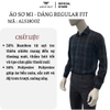 Áo Sơ Mi Nam Dài Tay Aristino ALS1800Z màu đen kẻ xanh dáng suông vừa regular fit tà lượn