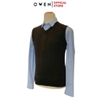 Áo len nam owen ALG241281 màu đen trơn áo gile cổ tim dáng suông regular fit chất liệu Acrylic