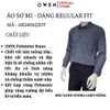 Áo Sơ Mi Nam Tay Dài Owen AR240544DT màu xanh đậm caro trắng dáng suông regular fit tà lượn có túi chất liệu bambo poly
