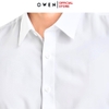 Áo Sơ Mi Trắng Nam Tay Dài Owen AR240301D màu trắng trơn Dáng suông regular fit tà lượn không túi Chất liệu Nano
