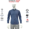Áo sơ mi nam tay dài Owen AR240586DT màu xanh tím than dáng suông regular fit tà lượn có túi chất liệu modal spandex