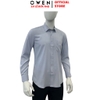 Áo sơ mi nam tay dài Owen AR255047DT màu xám nhạt kẻ caro dáng suông regular fit tà lượn có túi chất liệu Bamboo