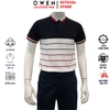 Áo Thun polo Nam Tay Ngắn Có Cổ Owen APV233190 màu trắng phối đen đỏ dáng suông tà bằng xẻ tà chất liệu cotton poly