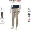 Quần kaki nam Owen QKR261006 màu be nhạt dáng suông regular fit chất liệu rayon polyester rycra