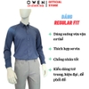 Áo sơ mi nam tay dài Owen AR240586DT màu xanh tím than dáng suông regular fit tà lượn có túi chất liệu modal spandex