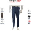 Quần Tây Nam Owen QST263056 màu xanh đậm dáng ôm slim fit cạp tăng đơ chất liệu Nano