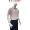 Áo sơ mi nam tay ngắn Owen AF260109NT màu hồng dáng suông Plus size tà lượn có túi chất liệu Bamboo polyester