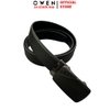 Thắt Lưng Nam Owen BELT256208 day da màu đen Mặt Khóa Trượt Tự Động Chất liệu da bò thật