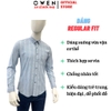 Áo Sơ mi nam tay dài Owen AR250347DT màu xanh nhạt kẻ caro dáng suông regular fit tà lượn có túi chất liệu bamboo spandex
