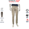 Quần kaki nam Owen QKR261006 màu be nhạt dáng suông regular fit chất liệu rayon polyester rycra