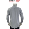 Áo sơ mi nam tay dài Owen AR255047DT màu xám nhạt kẻ caro dáng suông regular fit tà lượn có túi chất liệu Bamboo