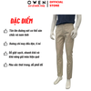 Quần kaki nam Owen QKR261006 màu be nhạt dáng suông regular fit chất liệu rayon polyester rycra