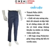 Quần Tây Nam Owen QST263056 màu xanh đậm dáng ôm slim fit cạp tăng đơ chất liệu Nano