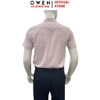 Áo sơ mi nam tay ngắn Owen AF260109NT màu hồng dáng suông Plus size tà lượn có túi chất liệu Bamboo polyester