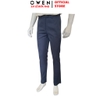 Quần Tây Nam Owen QST263056 màu xanh đậm dáng ôm slim fit cạp tăng đơ chất liệu Nano