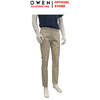Quần kaki nam Owen QKR261006 màu be nhạt dáng suông regular fit chất liệu rayon polyester rycra