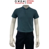 Áo Thun polo Nam Tay Ngắn Có Cổ Owen APV253613 màu xanh lá đậm dáng suông tà bằng xẻ tà chất liệu cotton poly