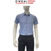 Áo sơ mi nam tay ngắn Owen AB260006NT màu xanh kẻ caro dáng suông body fit tà bằng có túi chất liệu modal polyester