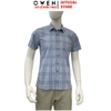 Áo sơ mi nam tay ngắn Owen AB260010NT màu xanh dáng suông body fit tà bằng có túi chất liệu modal polyester spandex