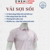 Áo sơ mi nam tay ngắn Owen AB260014NT màu hồng dáng suông body fit tà bằng có túi chất liệu modal polyester spandex