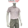 Áo sơ mi nam tay ngắn Owen AB260014NT màu hồng dáng suông body fit tà bằng có túi chất liệu modal polyester spandex