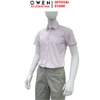 Áo sơ mi nam tay ngắn Owen AB260014NT màu hồng dáng suông body fit tà bằng có túi chất liệu modal polyester spandex
