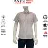 Áo sơ mi nam tay ngắn Owen AB260015NT màu nâu kẻ dáng suông body fit tà bằng có túi chất liệu modal polyester