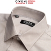 Áo sơ mi nam tay ngắn Owen AB260015NT màu nâu kẻ dáng suông body fit tà bằng có túi chất liệu modal polyester