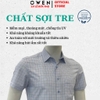 Áo Sơ Mi Nam Tay Ngắn Owen AB260054NT Xanh Kẻ Body Fit chất liệu Bamboo polyester