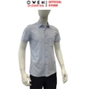 Áo Sơ Mi Nam Tay Ngắn Owen AB260054NT Xanh Kẻ Body Fit chất liệu Bamboo polyester