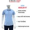 Áo sơ mi nam tay ngắn Owen AB260063NT màu xanh dáng suông body fit tà bằng có túi chất liệu Bamboo polyester