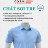 Áo sơ mi nam tay ngắn Owen AB260063NT màu xanh dáng suông body fit tà bằng có túi chất liệu Bamboo polyester