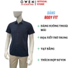 Áo sơ mi nam tay ngắn Owen AB260068NT màu xanh tím than dáng suông body fit tà bằng có túi chất liệu modal polyester