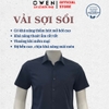 Áo sơ mi nam tay ngắn Owen AB260068NT màu xanh tím than dáng suông body fit tà bằng có túi chất liệu modal polyester