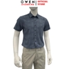 Áo sơ mi nam tay ngắn Owen AB260107NT màu xám đậm dáng suông body fit tà bằng có túi chất liệu Bamboo polyester