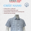 Áo sơ mi nam tay ngắn Owen AB260118NT màu xanh kẻ dáng suông body fit tà bằng có túi chất liệu nano