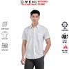 Áo sơ mi trắng nam tay ngắn Owen AR260502NTBF màu trắng trơn Dáng suông regular fit tà lượn có túi chất liệu nano