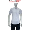 Áo sơ mi trắng nam tay ngắn Owen AB260513NTB màu trắng dáng suông body fit tà bằng có túi chất liệu nano