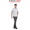 Áo sơ mi trắng nam tay ngắn Owen AR260502NTBF màu trắng trơn Dáng suông regular fit tà lượn có túi chất liệu nano