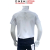 Áo sơ mi trắng nam tay ngắn Owen AB260503NTBF màu trắng trơn dáng suông body fit tà bằng có túi chất liệu nano