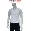Áo sơ mi trắng nam tay ngắn Owen AB260513NTB màu trắng dáng suông body fit tà bằng có túi chất liệu nano
