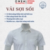 Áo sơ mi trắng nam tay ngắn Owen AB260523NTV màu trắng trơn dáng suông body fit tà bằng có túi chất liệu sợi sồi