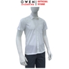 Áo sơ mi trắng nam tay ngắn Owen AB260523NTV màu trắng trơn dáng suông body fit tà bằng có túi chất liệu sợi sồi