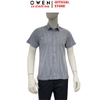 Áo sơ mi nam tay ngắn Owen AB261042NT màu xanh dáng body fit tà bằng xẻ tà chất liệu Bamboo polyester