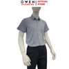 Áo sơ mi nam tay ngắn Owen AB261042NT màu xanh dáng body fit tà bằng xẻ tà chất liệu Bamboo polyester