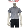 Áo sơ mi nam tay ngắn Owen AB261042NT màu xanh dáng body fit tà bằng xẻ tà chất liệu Bamboo polyester