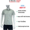 Áo sơ mi nam tay ngắn Owen AB261053NT màu xanh lá dáng suông body fit tà bằng có túi chất liệu modal polyester