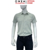 Áo sơ mi nam tay ngắn Owen AB261053NT màu xanh lá dáng suông body fit tà bằng có túi chất liệu modal polyester